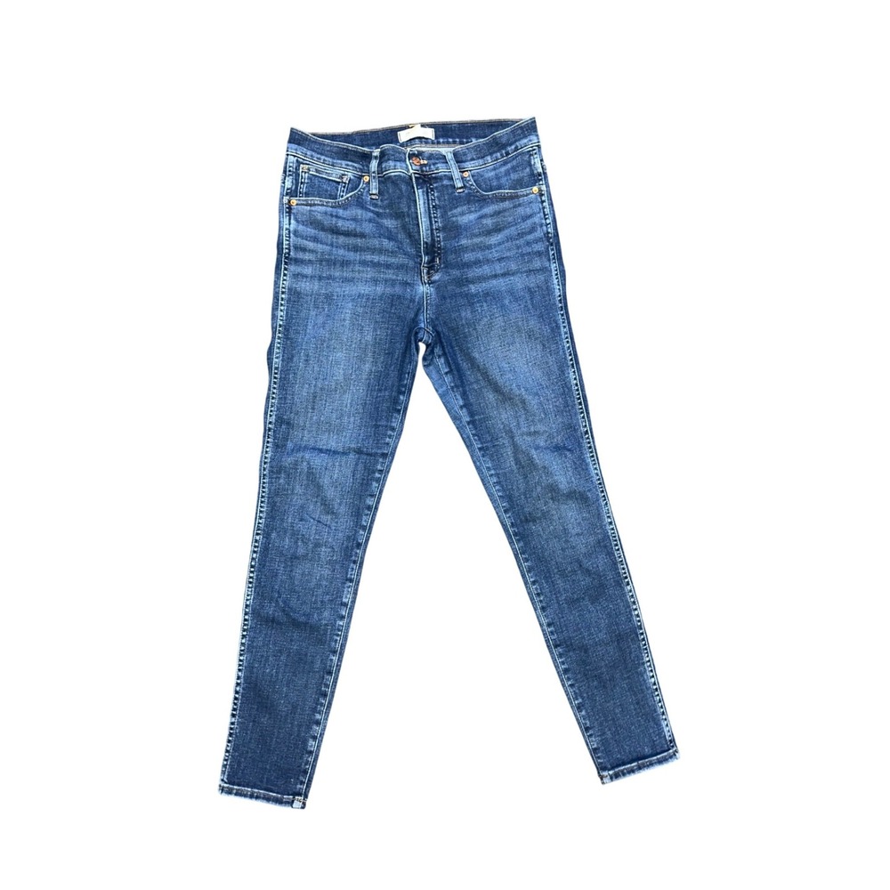 Madewell 10 High Rise Skinny Jeans Dark Wash Blue Denim Tall Size 31T